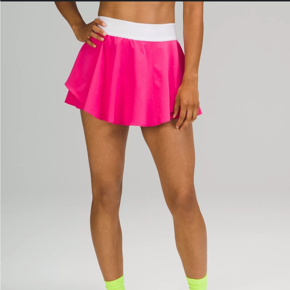 Lululemon sonic pink pace revival tennis skirt
